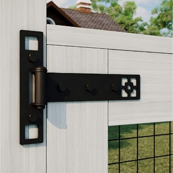 Craftsman Gate Latch, Gate Hinges, and Gate Pull By National Hardware, Black - Picture 1 of 3